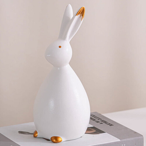 Ceramic Bunny Figurine Porcelain White Style A