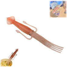 Squid Pasta Fork – 3-in-1 Heat-Safe Silicone Utensil, Cute Seafood-Themed Ramen & Pasta Fork, Compatible with All Cookware