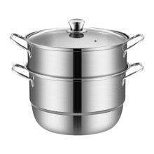 Stainless Steel Steamer Pot 2-Tier with Lid