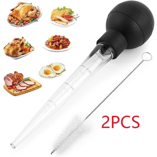 Large Turkey Baster with Brush – 28ml, Food-Grade, 2 pcs