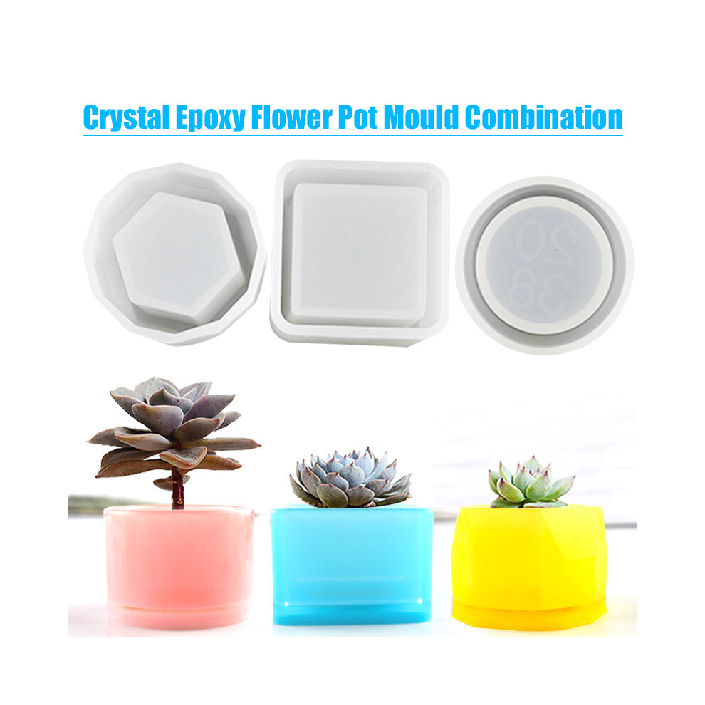3Pcs Silicone Molds For Resin Jewelry & Flowerpots 6265976264694