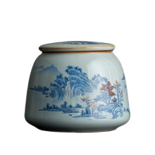 Ceramic Tea Caddy Household Tea Storage Container Tins Jar With Airtight Lid For Coffee, Nuts, Herb, Spice, Sugar