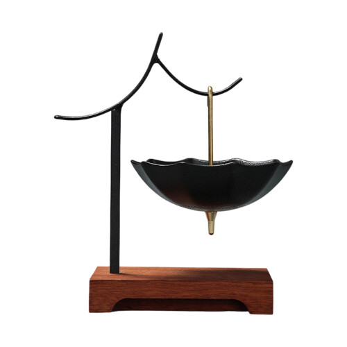 Handcrafted Porcelain Tea Filter With Hanging Hook And-Black