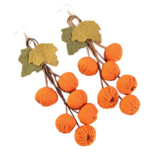 Pumpkin Sunflower Fabric Dangle Earrings for Women