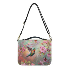 Hummingbird Cherry Blossom Bible Cover PU Leather Women 1