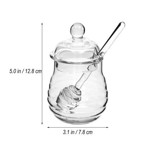 Pot à miel en verre distributeur (2 pièces) 1
