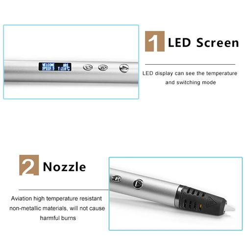 3D Pen Scribble Pen OLED PLA ABS Filament 3D Printer White 2