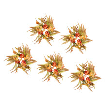 Festival Berries And Floral Plastic Candle Wreath-fern rose 5