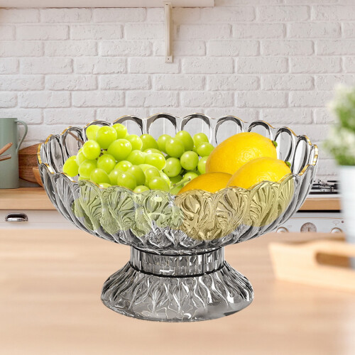 Karymi Clear Plastic Fruit Plate with Removable Draining