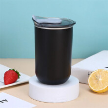 Tasse à café isotherme personnalisée en acier inoxydable avec couvercle, capacité de 300 ml, design en forme de U pour un style personnel