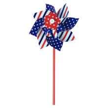 Patriotic Tricolor Flag Windmill Decor – 8-Leaf Garden Windmill for Outdoor Festive Displays & Party Supplies