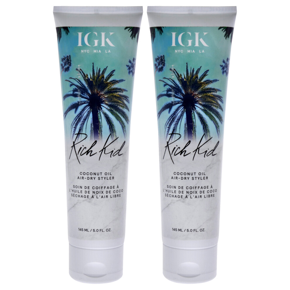 Photos - Hair Product Rich Kid Wave Enhancing Air Dry Cream - Pack of 2 by IGK Unisex - 5 oz
