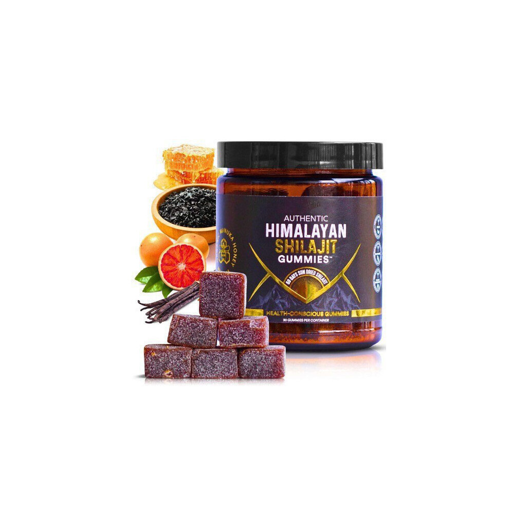 (1 Bottle) Himalayan Shilajit Gummies with Manuka Honey - Natural Fulvic Acid Supplement, 30 Gummies for Energy & Vitality