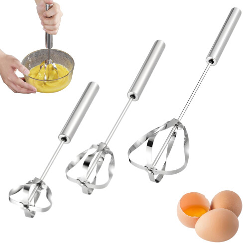 Stainless Steel Semi-Automatic Whisk 3pcs