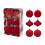 6 Velvet Christmas Baubles, 8cm Red Tree Ornaments 1