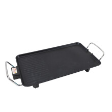 1350 W elektrische Grillplatte Antihaftbeschichtet, 49 23 9 cm Silber