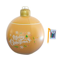24" Light PVC Christmas Ball with LED & Remote – Outdoor Yard & Pool Decoration, Compatible with Christmas Decor