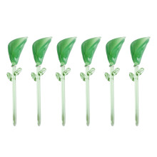 Set van 6 handgemaakte miniatuur glazen bloemornamenten,-Nee. 39