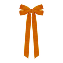 Extra Large Velvet Christmas Bow – 13x26cm Orange Ornament