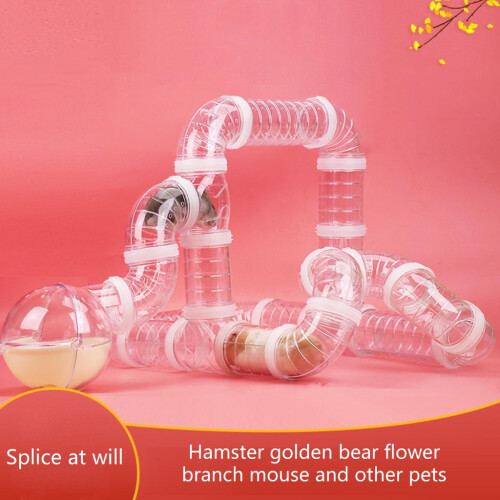 Conjunto de 4 túneis de plástico transparente para hamster 1