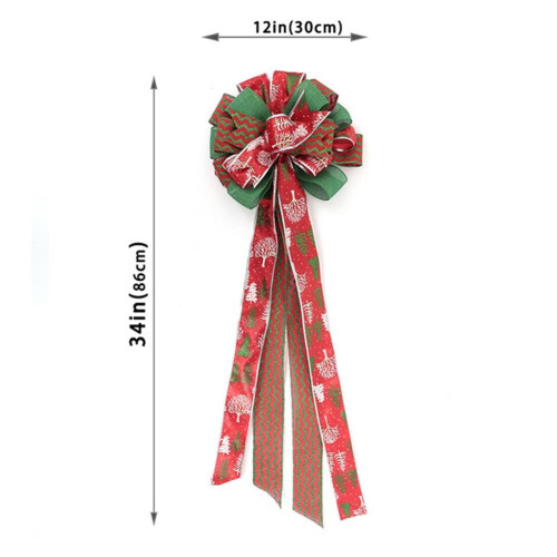 Christmas Tree Bow Buffalo Plaid Red Black Burlap 1 Pack 1