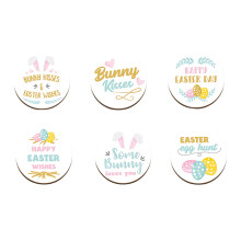 Easter Bunny Wooden Coasters 4 or 6 Pack