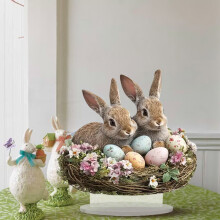 Easter Decorations: 2D Acrylic Easter Eggs & Rabbit Ornaments for Tabletop, Wall – Compatible with Spring & Holiday Parties