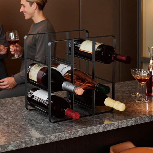 Casier à vin en fer forgé noir pour 9 bouteilles 1