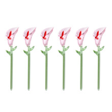 Pakket van 6 handgemaakte mini glazen bloemdecoraties-Nee. 40