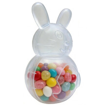 Easter Bunny Jar Container – Clear Plastic Gummy Bunny Shape for Gifts & Party Decor (Compatible with Easter Themes)