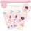 Space Theme Tablecloth Pink Moon Star Design 3PCS 54x108in 2