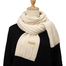 Soft Solid-Color Polyester Knitted Scarf for Autumn and Winter, Suitable for Men and Women