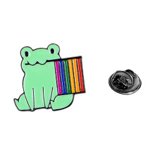 Alloy Frog Brooch Badge with Rainbow Flag Pattern for Bag or Backpack Accessories, Suitable for LGBT Supporters