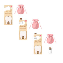 Tooth Fairy Door Hanger Kit (3pcs) with Money Slot, Velvet Pouch & Keepsake Bottle – Compatible with Tooth Fairy Tradition