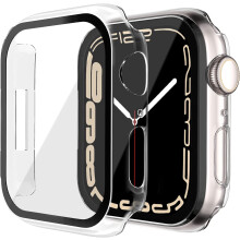 2 Pack Apple Watch 45mm Case + Tempered Glass Protector – Compatible with Series 8/7, Slim PC Bumper, Crystal Clear