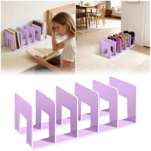 5-Compartment Acrylic Desktop Organizer - Multifunctional File Rack for Books, Notebooks, and Office Supplies