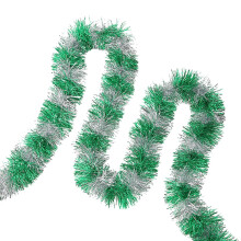 Green Tinsel Garland 6.5 Feet Indoor Outdoor