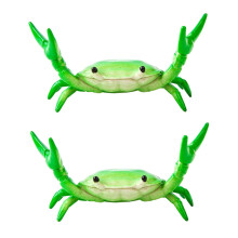 2 Pcs Green Crab Pen Holder, Cute Realistic Crab-Shaped Desk Organizer & Decorative Sculpture for Office, Study, Home – Compatible with Standard