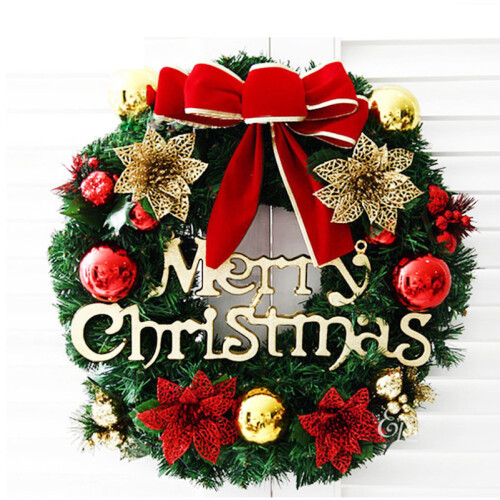 Pre-Lit Artificial Christmas Wreath Green Crestwood Spruce