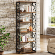 Tribesigns Bücherregal im Industriestil, 178 cm hoch, 6-stöckig mit offenen Regalen