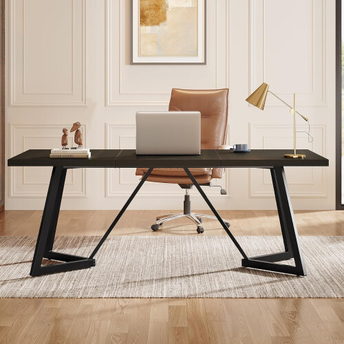 Tribesigns Tribesigns Groot Bureau, 180 cm, Modern Computerbureau met Metalen Frame