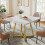 Tribesigns Tribesigns Small Dining Table  Kitchen Table  Dining Room Table  80 x 80 cm (White and Gold) 1
