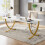 Tribesigns Tribesigns Computer Desk  160 x 80 x 75 cm  Modern PC Table  Office Table  Work Table,White & Gold 1