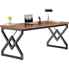 Tribesigns Schreibtisch, 160 x 70 x 75 cm, großer Büro-Computertisch mit extra dicker Holzplatte und Metallgestell