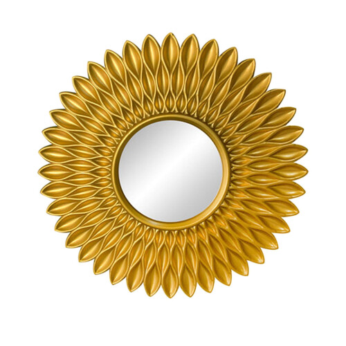 European style round wall mirror gold flower shape 1