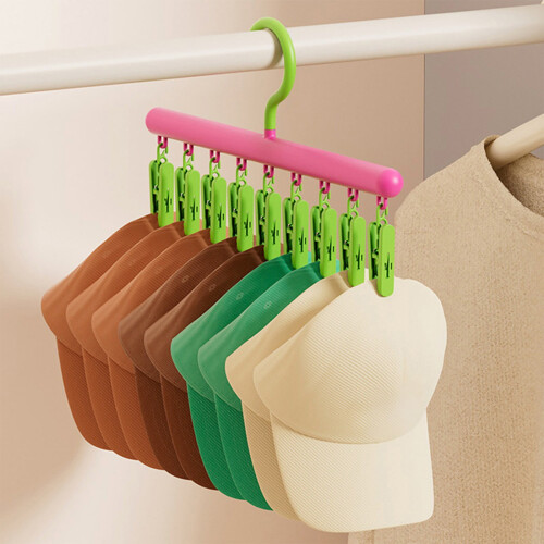 Cabide de plástico antiderrapante com presilhas, 39 cm (15,4 pol.), verde. 1