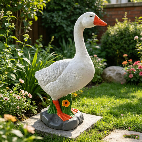 Schattig oranje snavelwatervogelstandbeeld waterdicht 1
