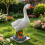 Schattig oranje snavelwatervogelstandbeeld waterdicht 7