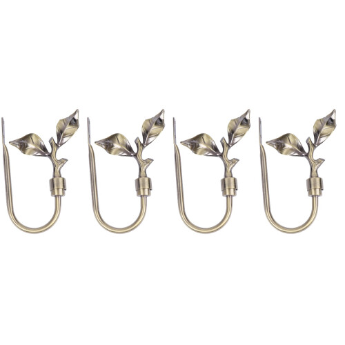 4Pcs Rustic Leaf Green Metal Curtain Hooks Tiebacks Decorative Hooks 2