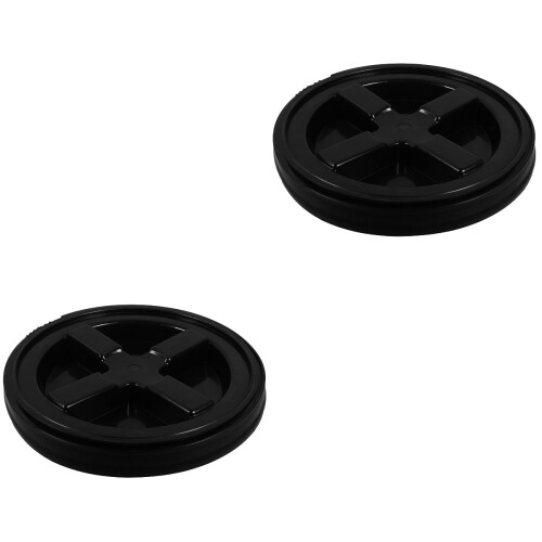 2Pcs Lightweight Black Water Bottle Caps Reusable Leak-Resistant PP 1